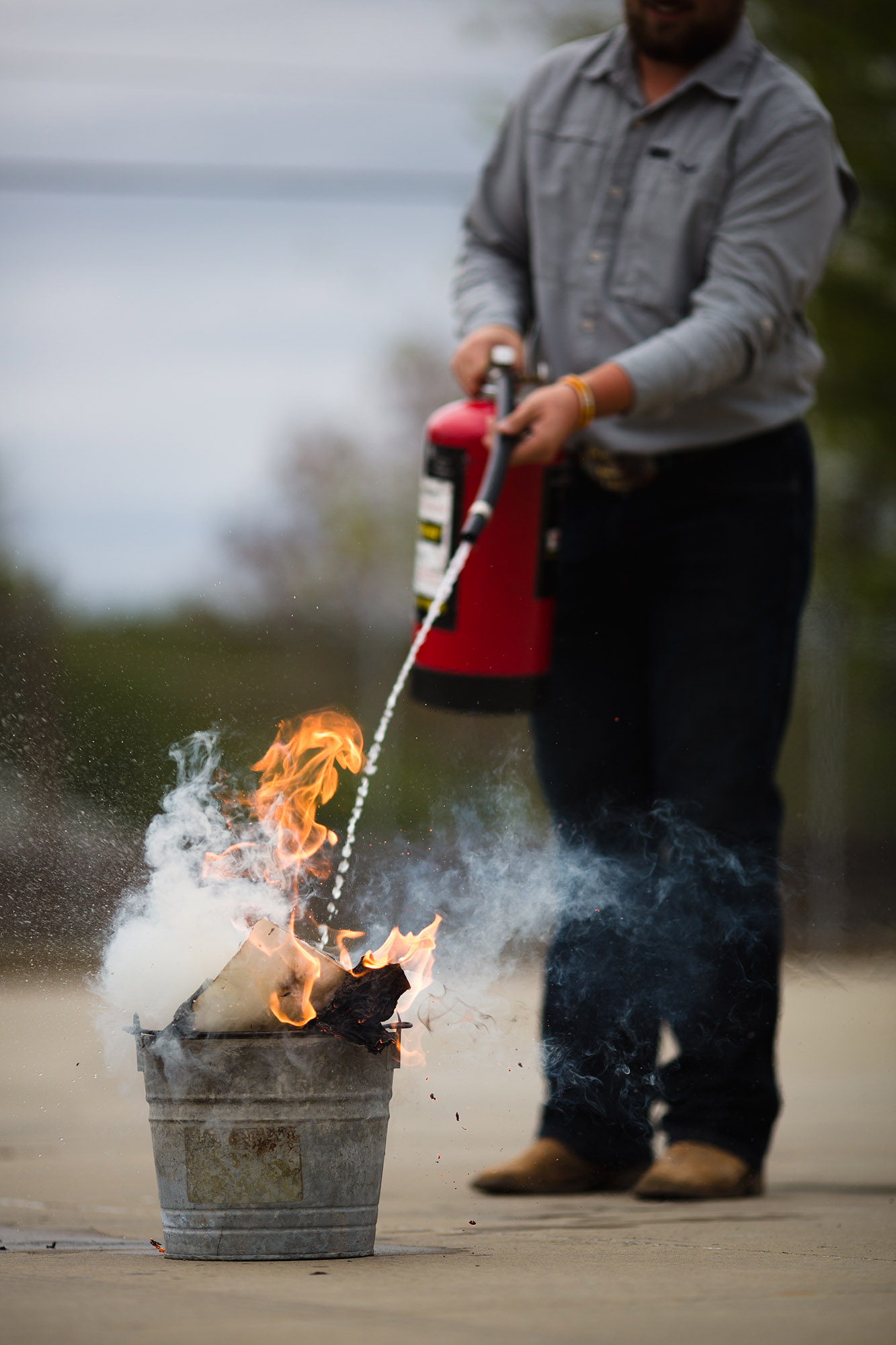 Fire Extinguisher training at Central Tech