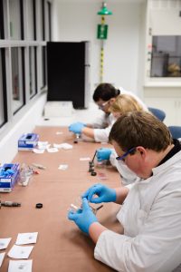 Criminal Justice students test for fingerprints