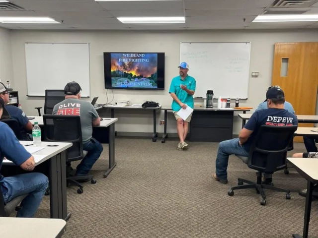 Recently, firefighters from Drumright, Olive, Basin, Mounds, Chandler, Pawnee Nation, Fallis, Depew, and Olive gathered at Central Tech for 16 hours of intensive wildland firefighting instruction.

This training equips our responders with the essential skills to safely and effectively manage wildland fire incidents across Oklahoma.