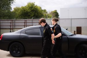 traffic stop practice at Central Tech by Criminal Justice students